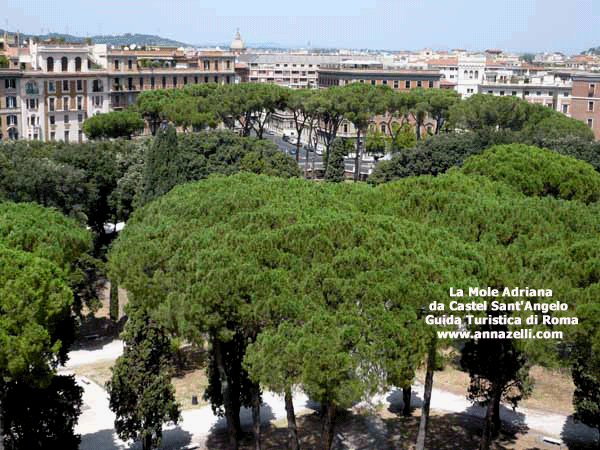 la mole adriana vista da castel sant'angelo roma