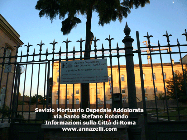 Ospedale San Giovanni Addolorata Servizio Mortuario via Santo Stefano Rotondo Roma