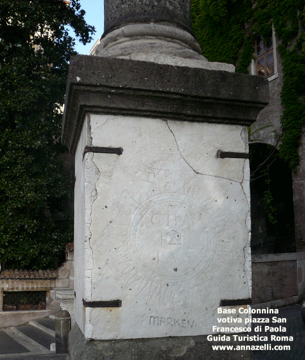 Base Colonnina Votiva Piazza S. Francesco di Paola Roma