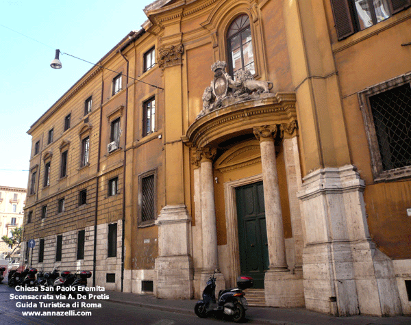 Chiesa San Paolo eremita via Agostino De Pretis Roma
