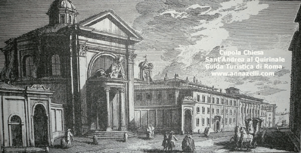 Cupola Chiesa Sant'Andrea al Quirinale Roma (incisione d'epoca)