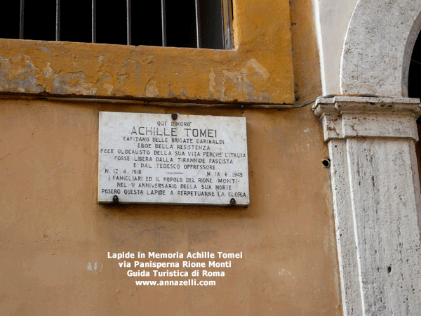 FOTO LAPIDE AD ACHILLE TOMEI VIA CAPRECCIA ROMA