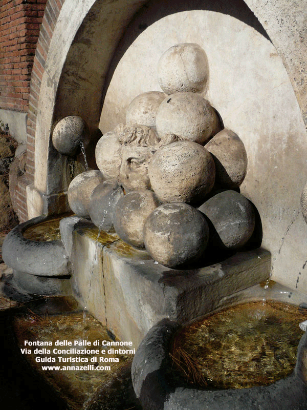 fontana palle di cannone via della conciliazione e dintorni roma
