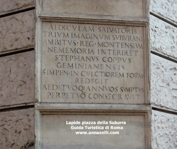 Iscrizione Lapide piazza della Suburra Roma