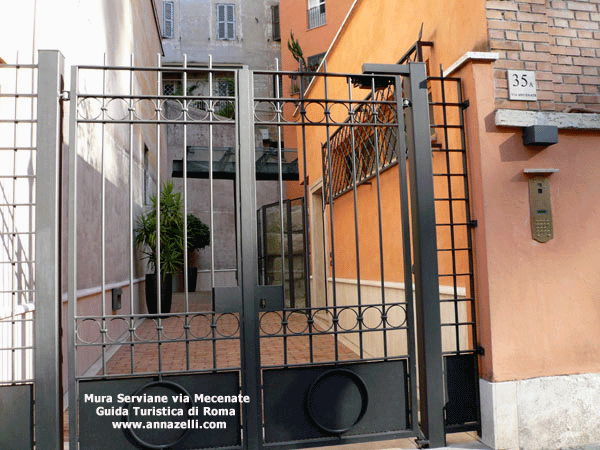 Mura Serviane via Mecenate 35a Roma