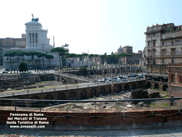 PANORAMA DI ROMA DAI MERCATI DI TRAIANO