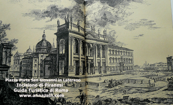 Piazza di Porta San Giovanni in Laterano, Roma, incisione Piranesi