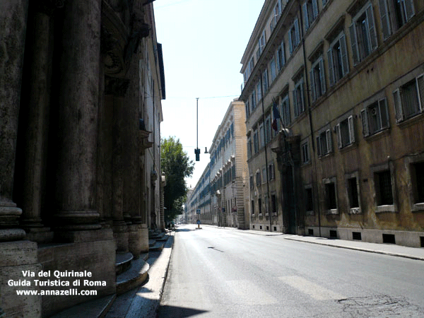via del Quirinale dal quadrivio Quattro Fontane Roma