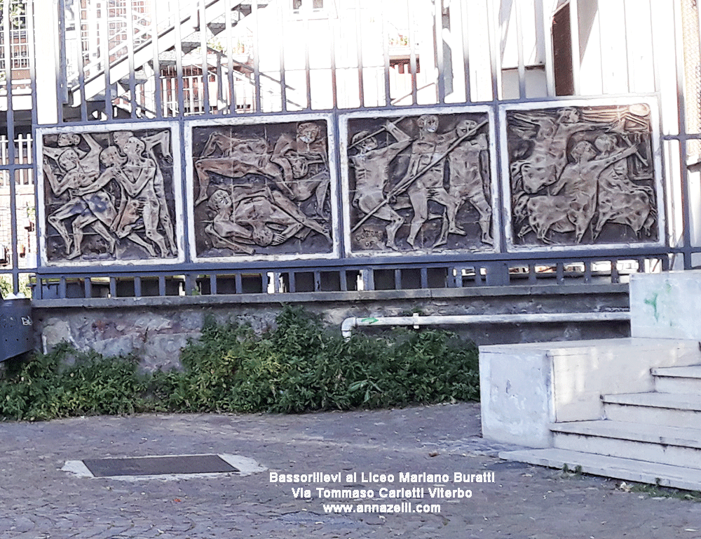 bassorilievi ingresso liceo mariano buratti via tommaso carletti viterbo info e foto anna zelli