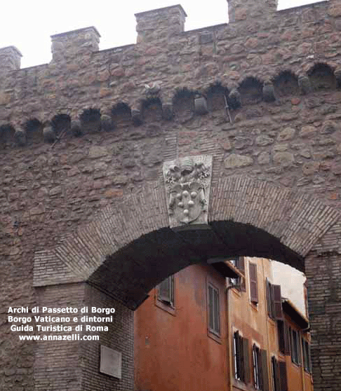 archi di passetto di birgo vaticano e dintorni roma