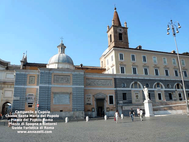 campanile e cupola chiesa santa maria del popolo piazza di spagna e dintorni roma