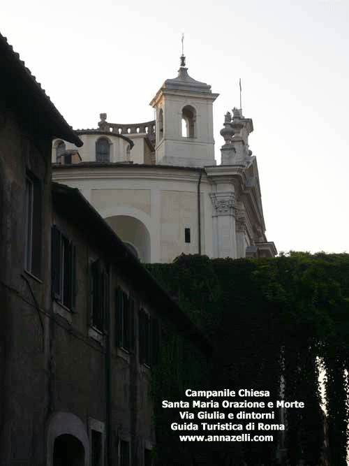 campanile chiesa santa maria orazione e morte via giulia e dintorni roma