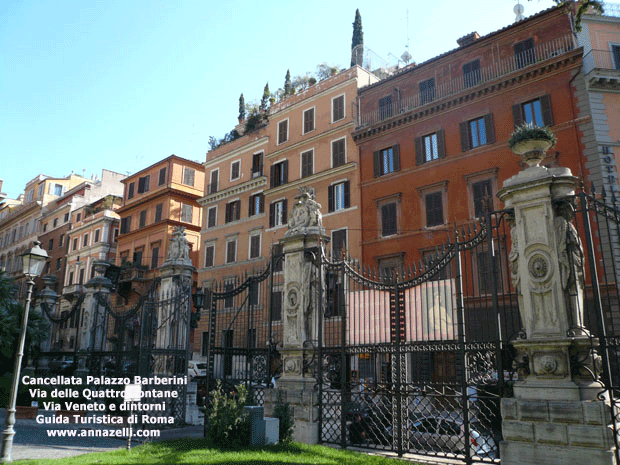 cancellata ingresso palazzo barberini via delle quattro fontane via veneto e dintorni roma