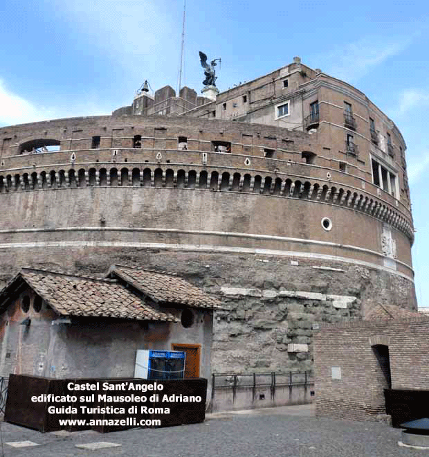 castel sant'angelo edificato sul mausoleo di adriano roma