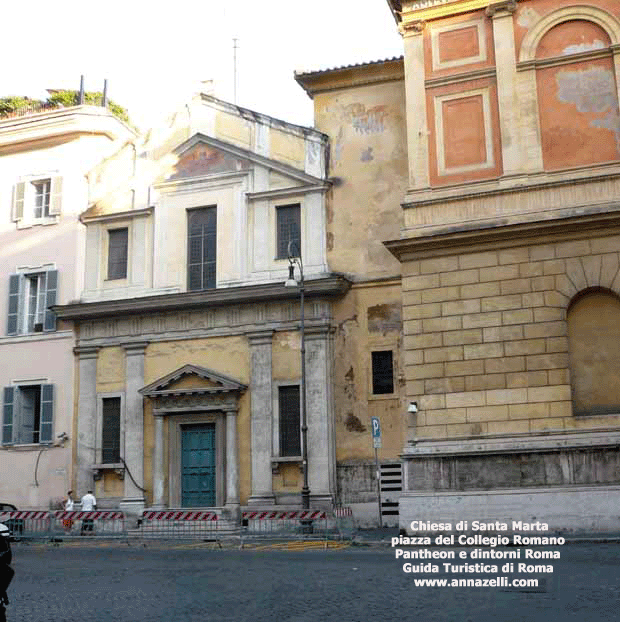chiesa di santa marta piazza del collegio romano pantheon e dintorni roma