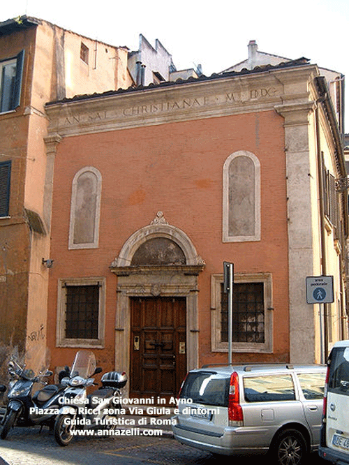 chiesa san giovanni in ayno piazza de ricci via giulia e dintorni roma