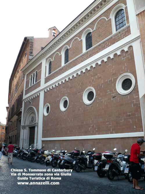 chiesa di san tommaso di canterbury via monserrato via giulia e dintorni roma
