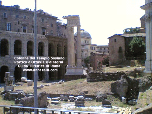 colonne del tempio di apollo sosiano zona portico d'ottavia roma