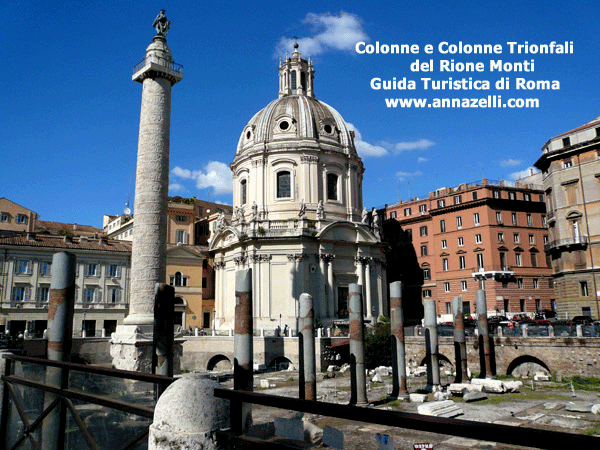 colonne e colonne trionfali del rione monti (roma)