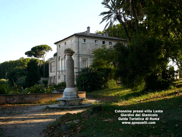 colonnina a villa lante passeggiata del gianicolo e dintorni roma