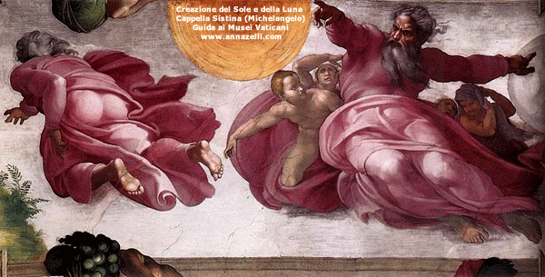 creazione del sole e della lune michelangelo cappella sistina