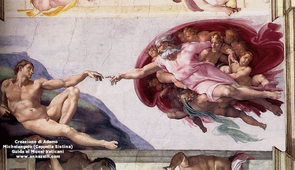 creazione di adamo michelangelo volta della cappella sistina