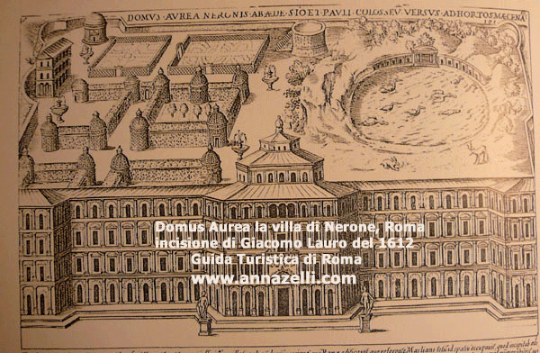 domus aurea villa di nerone roma incisione del 1612