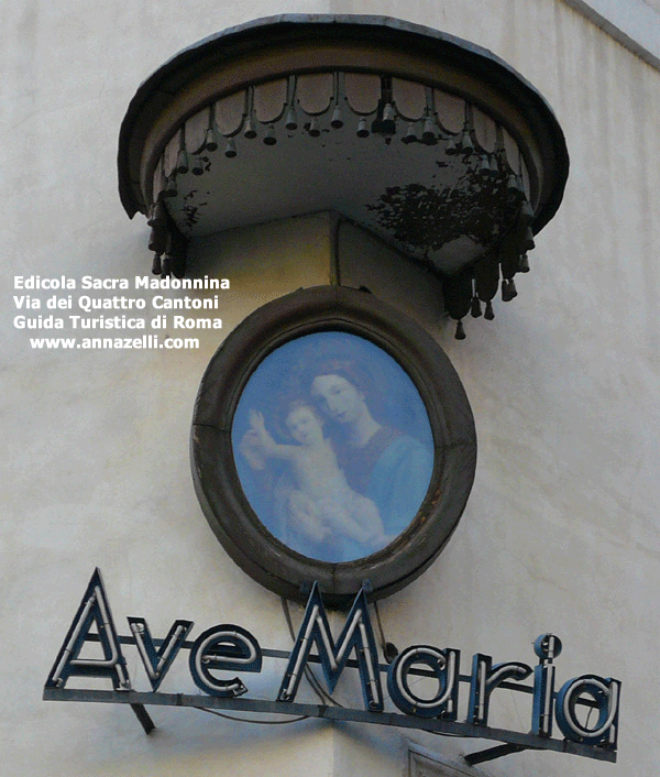 edicola sacra madonnina via dei quattro cantoni roma