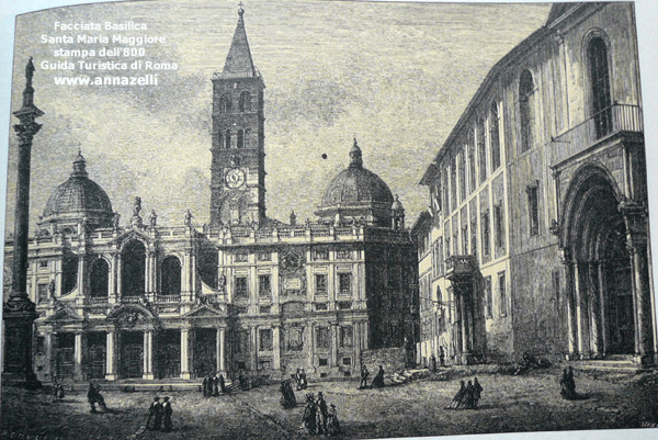facciata basilica santa maria maggiore stampa ottocentesca