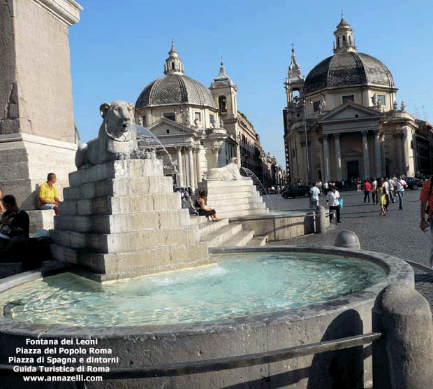 fontana dei leoni piazza del popolo piazza di spagna e dintorni roma