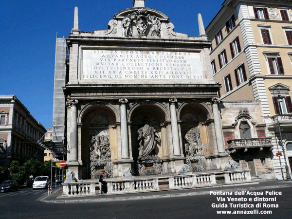 fontana dell'acqua felice detta del Mos via veneto e dintorni roma