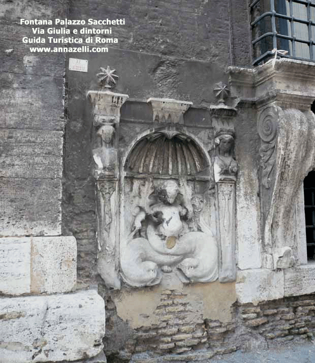 fontana palazzo sacchetto via giulia e dintorni roma