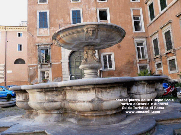 fontana piazza delle cinque scole portico d'ottavia e dintorni roma