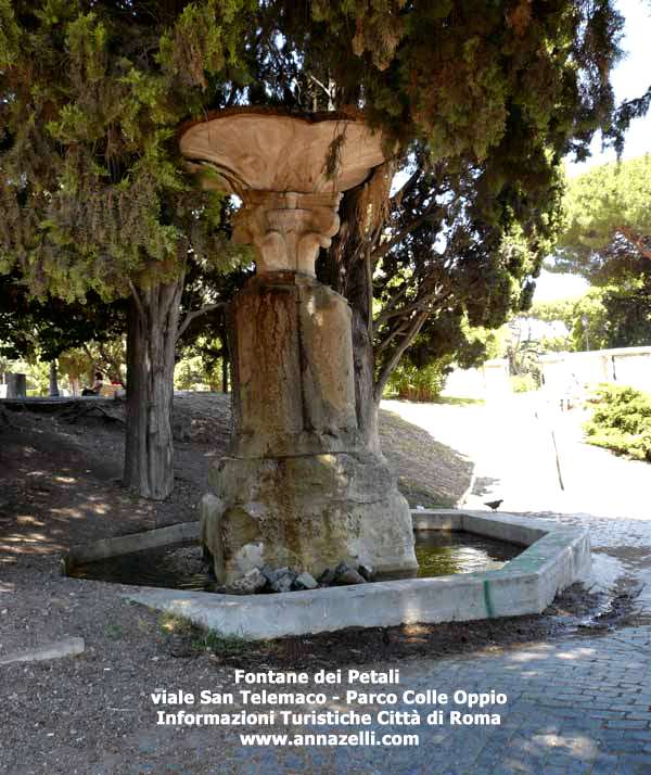 fontane dei petali,viale san telemaco,parco del colle oppio,roma