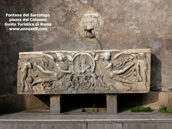 fontana del sarcofago piazza del colosseo roma