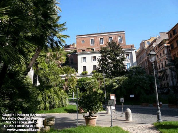 giardini palazzo barberini via delle quattro fontane via veneto e dintorni roma