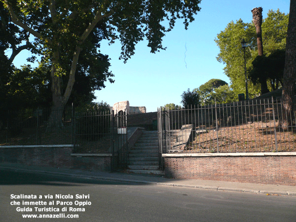 scalinata via nicola salvi al parco del colle oppio roma