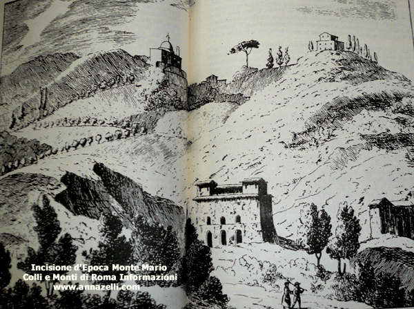 incisione d'epoca di monte mario roma