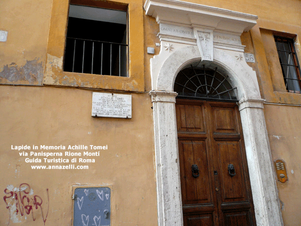 lapide ad achille tomei via caprareccia roma