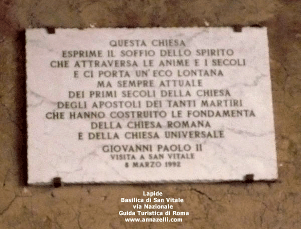 lapide alla basilica di san vitale roma