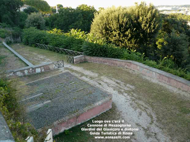 luogo del cannone di mezzogiorno gianicolo e dintorni roma