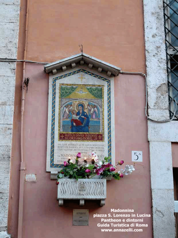 madonna del divino amore piazza san lorenzo in lucina pantheon e dintorni roma