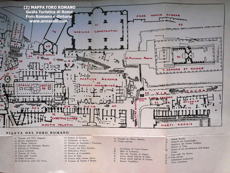 mappa monumenti foro romano (2) roma