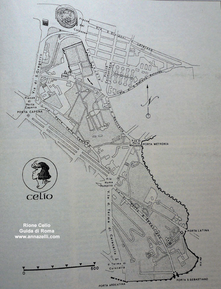 mappa rione celio roma