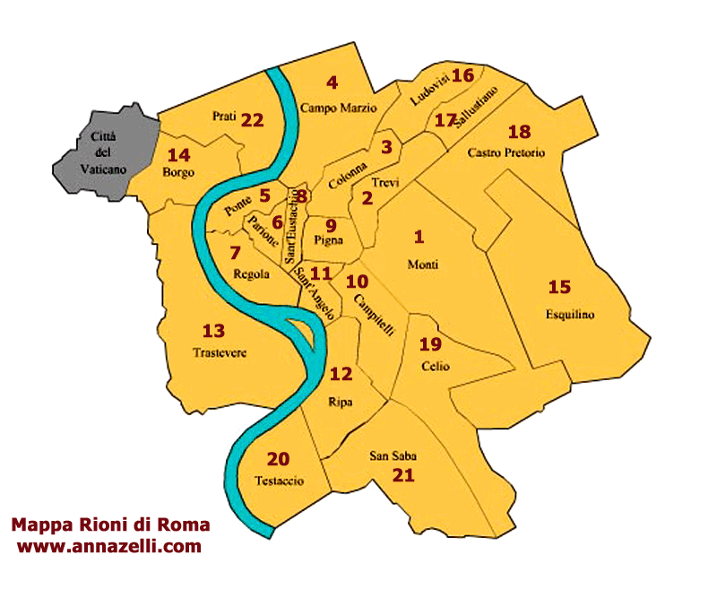 MAPPA RIONI DI ROMA