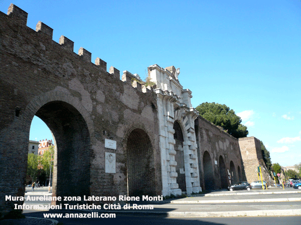 mura aureliane zona laterano rione monti, roma