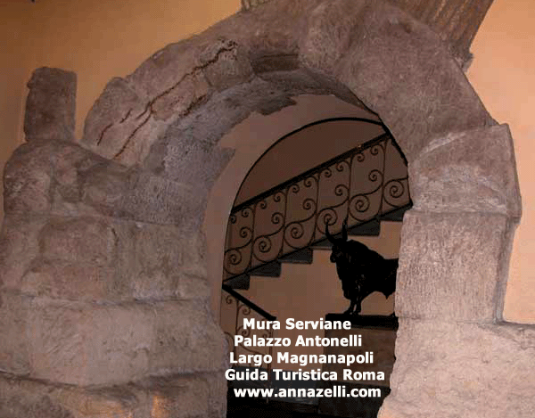 mura serviane palazzo antonelli, largo magnanapoli, roma