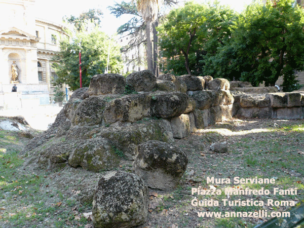 mura serviane piazza manfredo fanti roma