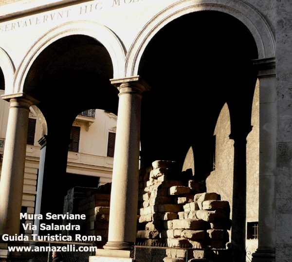 mura serviane via salandra roma
