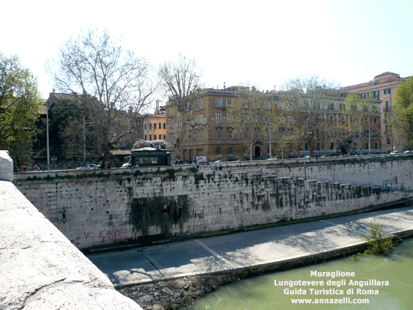 muraglione sul tevere lungotevere degli anguillara roma